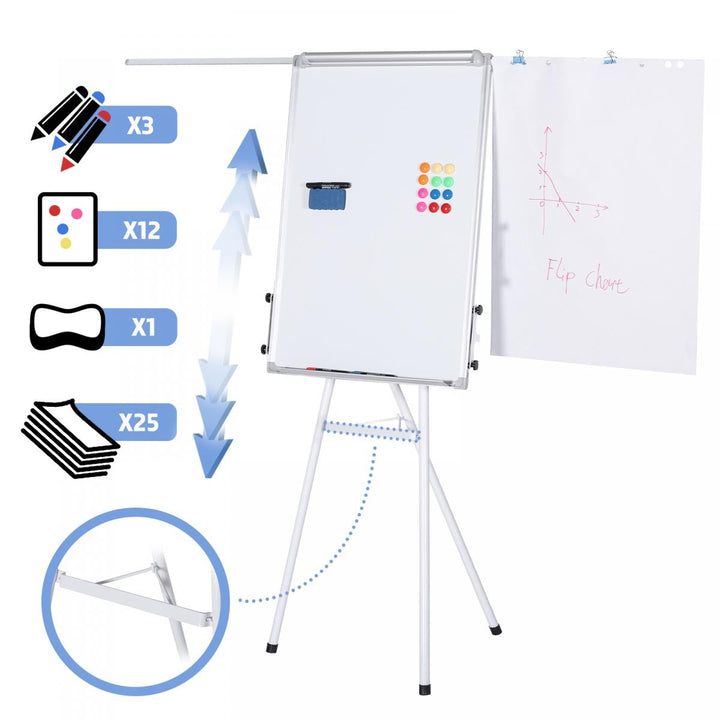 Whiteboard på ben, 90x60 cm