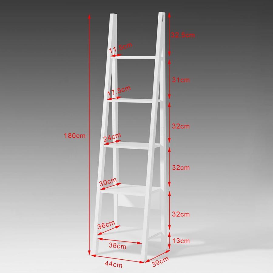 Enkel og elegent stigereol, 44 x 180 x 39 cm, hvid