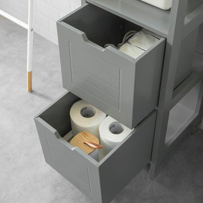 Pladsbesparende badeværelsesskab, grå, 30 x 30 x 90 cm