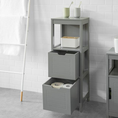 Pladsbesparende badeværelsesskab, grå, 30 x 30 x 90 cm