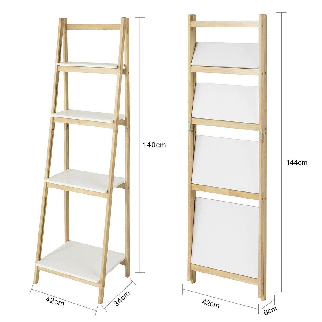 Stigereol med 4 trinhylder, 42 x 140 cm, hvid