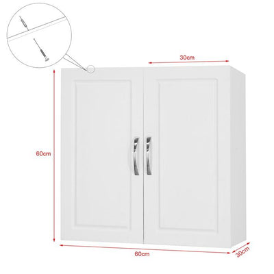 Badeværelsesskab / køkkenskab, 60x30x60 cm, hvid