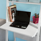 Stigereol med skrivebord, 64 x 39 x 180 cm, hvid