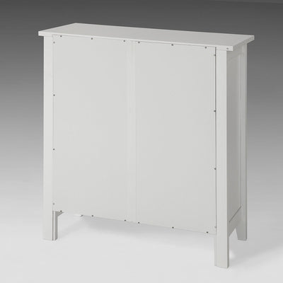Moderne konsolbord og skab med glaslåger, 80x32x86 cm, hvid