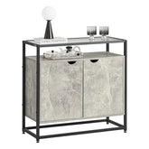 Elegant konsolbord med glasbordplade, 81 x 35 x 78 cm, grå
