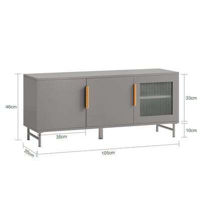 Skobænk / lav kommode, 105 x 35 x 46 cm, grå