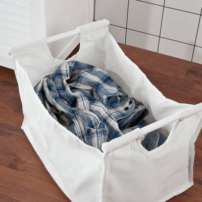 Vasketøjskurv med indvendig tøjpose, hvid