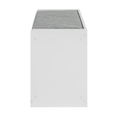 Bænk med kasser til opbevaring, hvid og grå, 68 x 32 x 45 cm