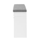 Skoskab med vippefunktion og bænk, 75x24x51 cm, hvid og grå