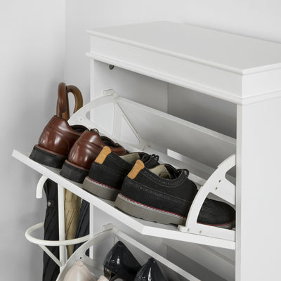 Smart skoskab med vippefunktion, 53 x 24 x 117 cm, hvid
