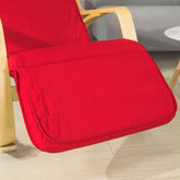 Gyngestol relax lænestol med justerbar benstøtte, rød