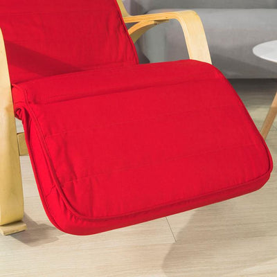 Gyngestol relax lænestol med justerbar benstøtte, rød