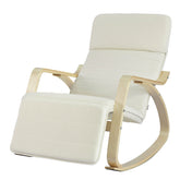 Gyngestol relax lænestol med justerbar benstøtte, beige