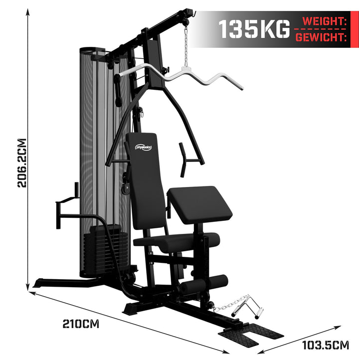 Vægtskiver 66 kg, justerbare, lat pulldown, leg and leg curl