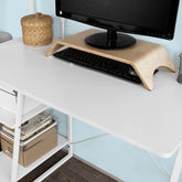 Skrivebord med indbygget stigereol, hvid