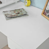 Skrivebord med rummelig sidereol, hvid