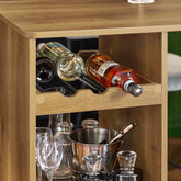 Barbord, højbord, med glas- og flaskeholdere, 108 x 48 x 105 cm, brun