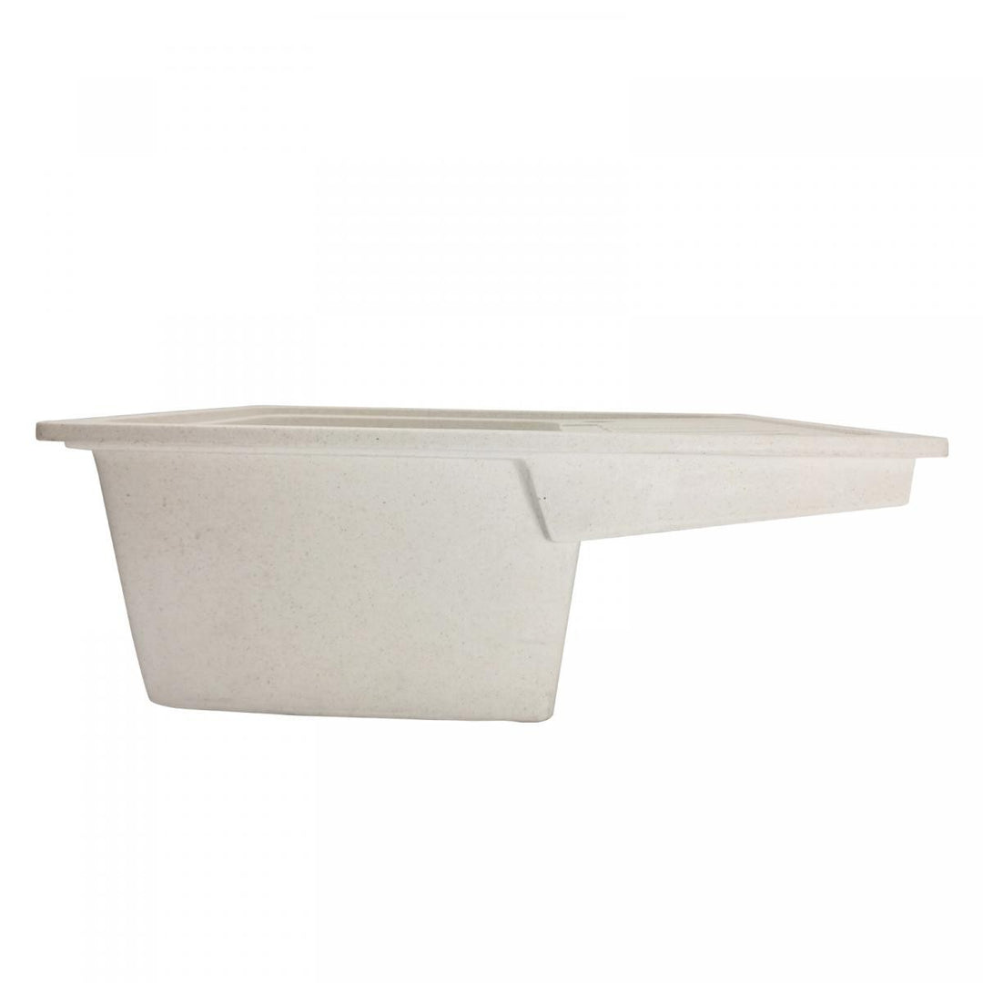 Køkkenvask m/ afløb, vandhane og vendbart afløb, granit, 569x220x449 mm, beige