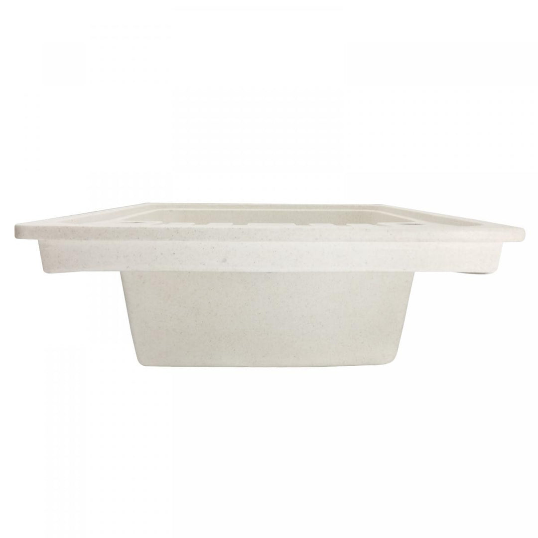Køkkenvask m/ afløb, vandhane og vendbart afløb, granit, 569x220x449 mm, beige