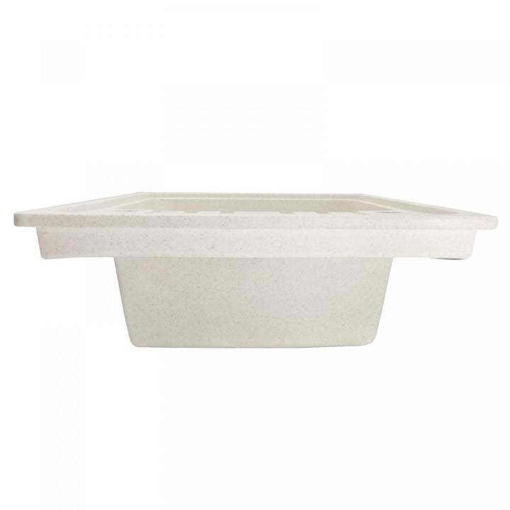 Køkkenvask m/ afløb, vandhane og vendbart afløb, granit, 569x220x449 mm, beige
