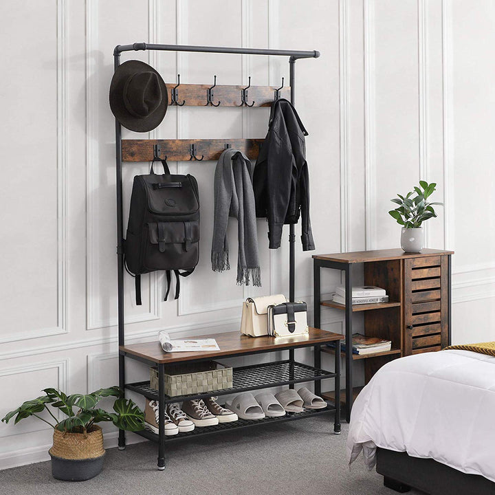 a bed room with a bed and a table 