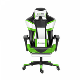 Trefarvet spille- og kontorstol med T-formet accentgrøn