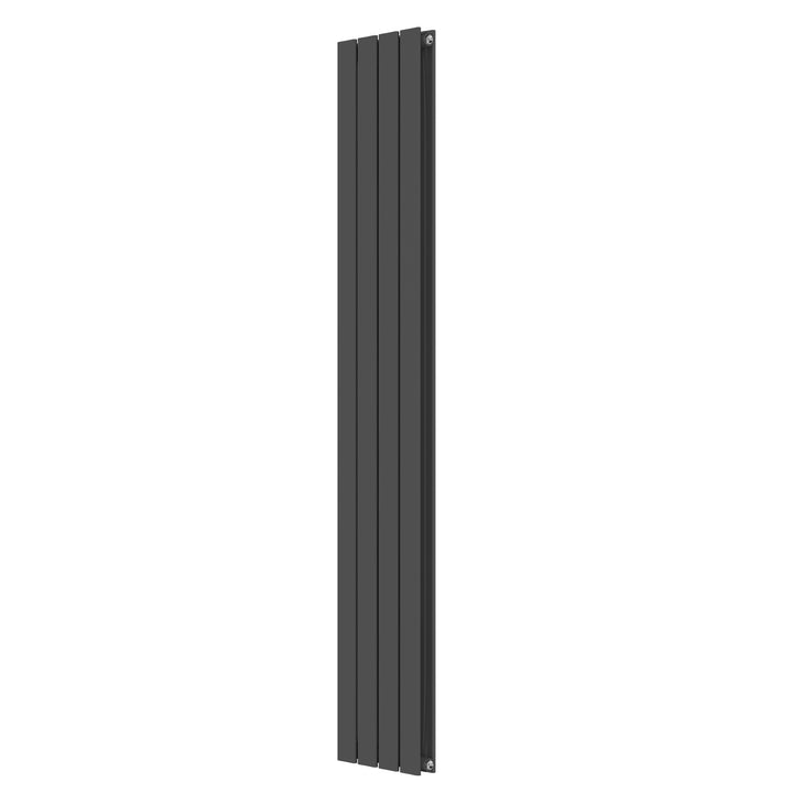 Lodret panelradiator,  flad enkeltlags, 1800x452 mm, 888W, centerforbindelse, stål, antracit-grå