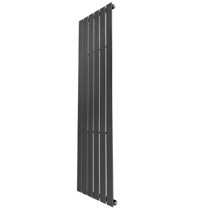 Lodret panelradiator,  flad enkeltlags, 1800x452 mm, 888W, centerforbindelse, stål, antracit-grå