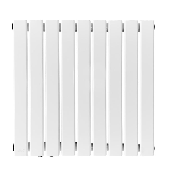 Aquamarine® radiator - vandret, enkeltlag, 9 segmenter, 600x614x52 mm, centralvarme, hvid