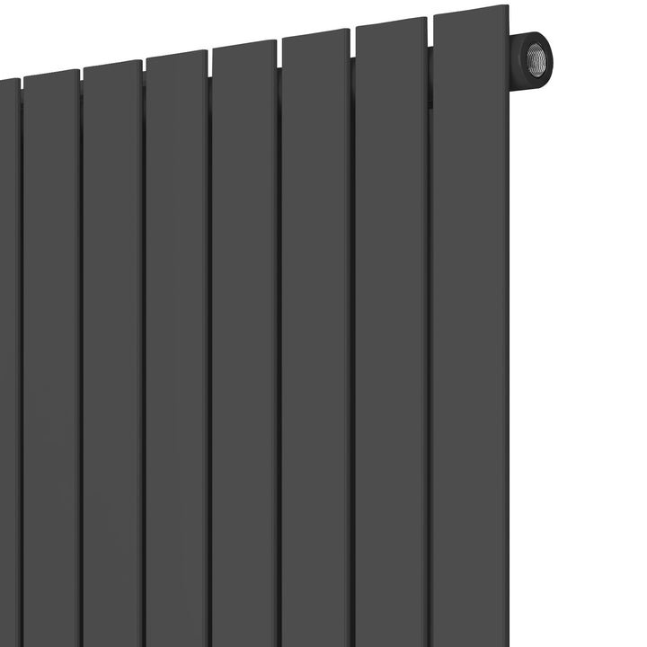 Aquamarine® radiator - vandret, 600 x 614 mm, 447W, stål, antracit