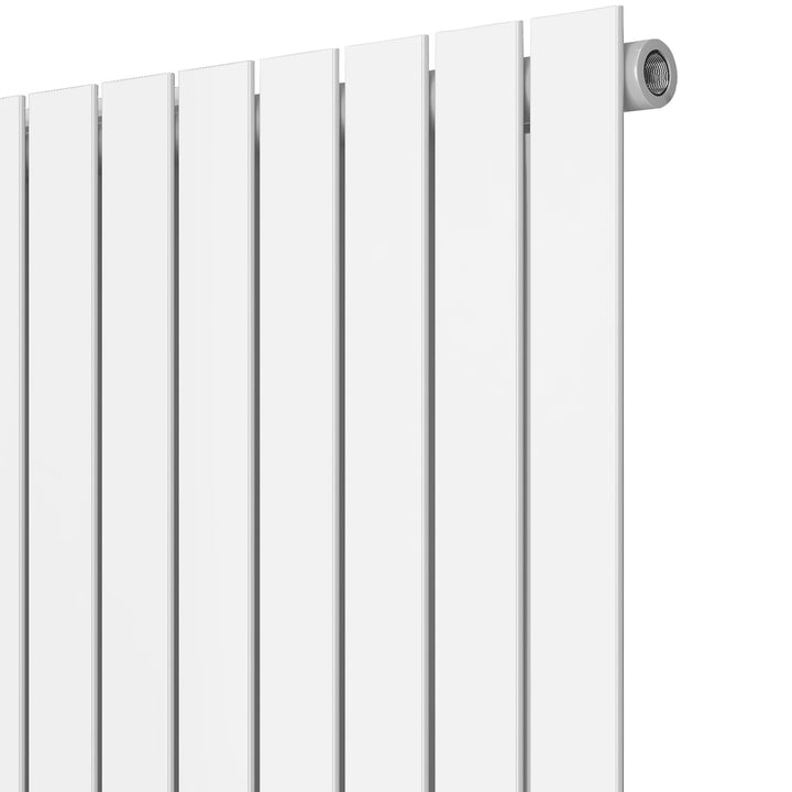 Aquamarine® radiator - vandret, enkeltlag, 9 segmenter, 600x614x52 mm, centralvarme, hvid