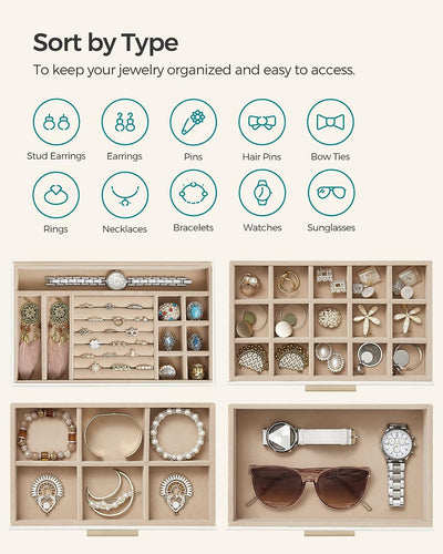 Organiser dine smykker i moderne stil! Smykkeskrin med glaslåg