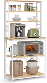 Køkkenreol med 6 hylder, Industrielt Design, 40 x 80 x 167 cm, Hvid