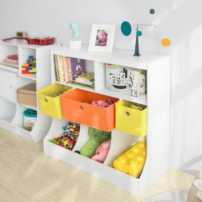 Montessori reol til børn, legetøjsreol, 92 x 40 x 93 cm, hvid