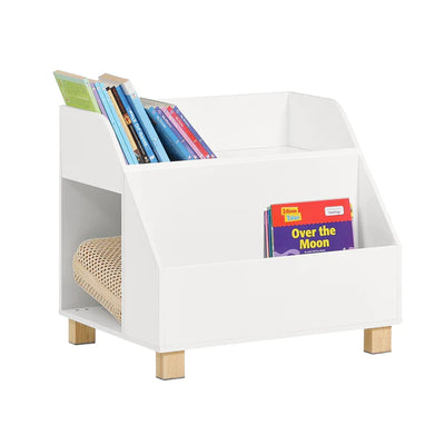 Legetøjs- og bogreol, børnemøbel, 60 x 48 x 53 cm, hvid