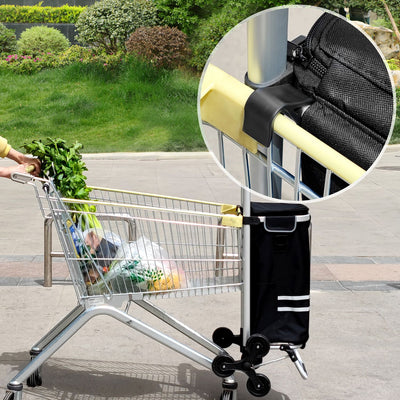 Multifunktionelt sammenfoldeligt indkøbsvogn / shopping trolley med kølerum