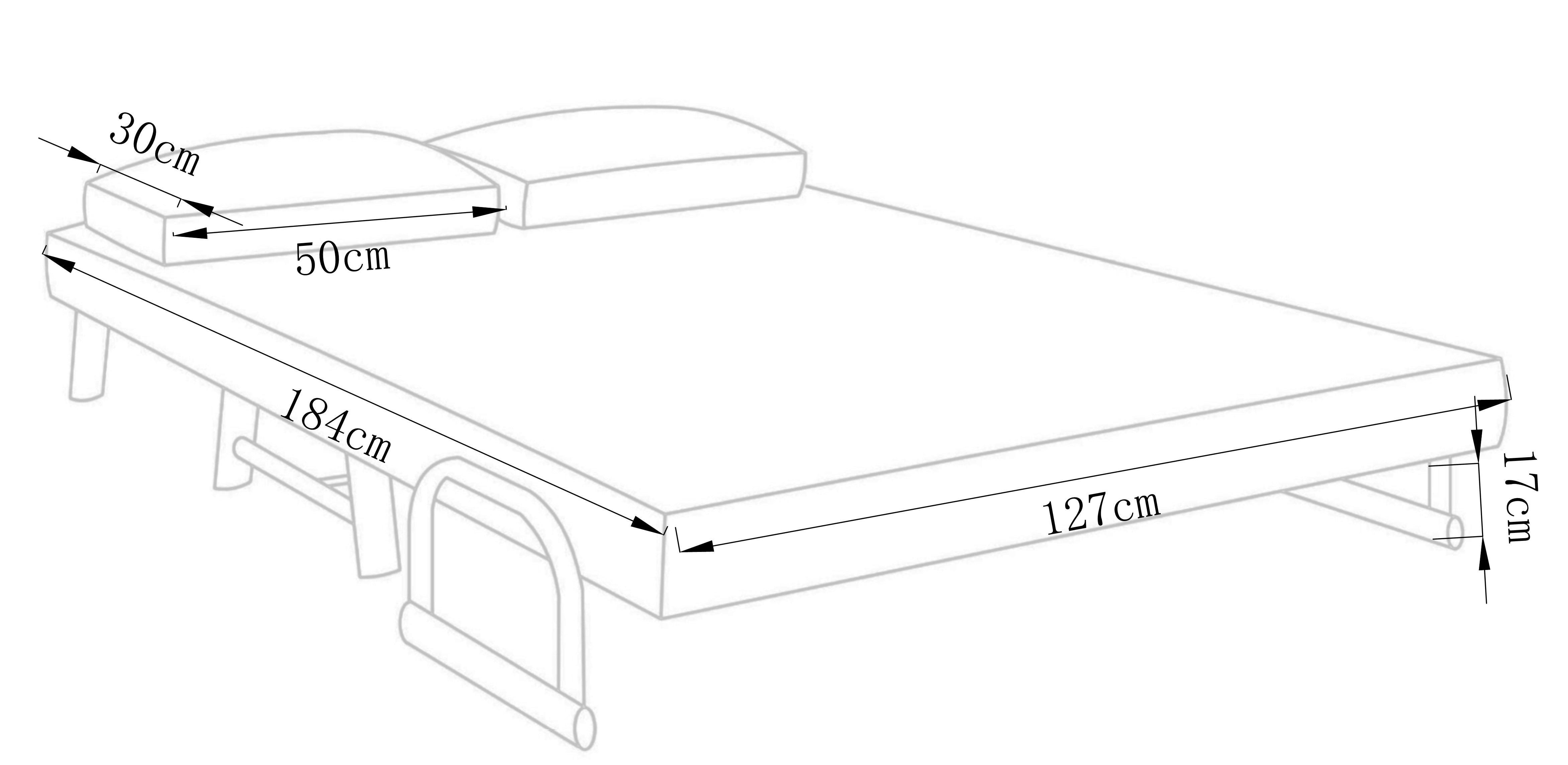 Sofaseng til studieboligen eller gæsteværelset, sofamål ca. h. 95 x b. 127 x d. 78 cm, grøn