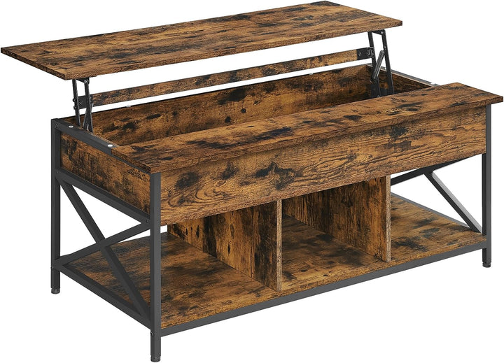 Sofabord med opbevaringsrum, vintage brun/sort