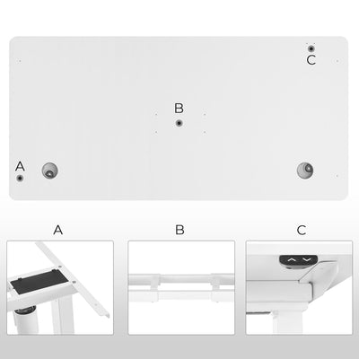Bordplade til elektrisk skrivebord, hvid