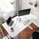 Skab et moderne workspace! Hvid hævebordsplade med afrundede hjørner til dit elektriske hævebord
