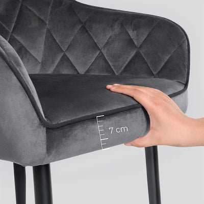 Komfort og elegance til dit hjem: polstret spisebordsstol i grå velour (op til 110 kg)