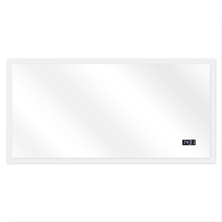 Aquamarine® badeværelsesspejl med LED-belysning, 120x60 cm, makeupspejl, touch funktion