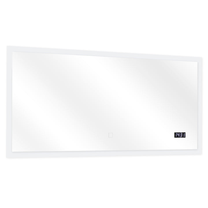 Aquamarine® badeværelsesspejl med LED-belysning, 120x60 cm, makeupspejl, touch funktion