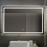 Aquamarine® LED badeværelsesspejl - 120 x 80 cm, dugfrit, dæmpbart med touch funktion