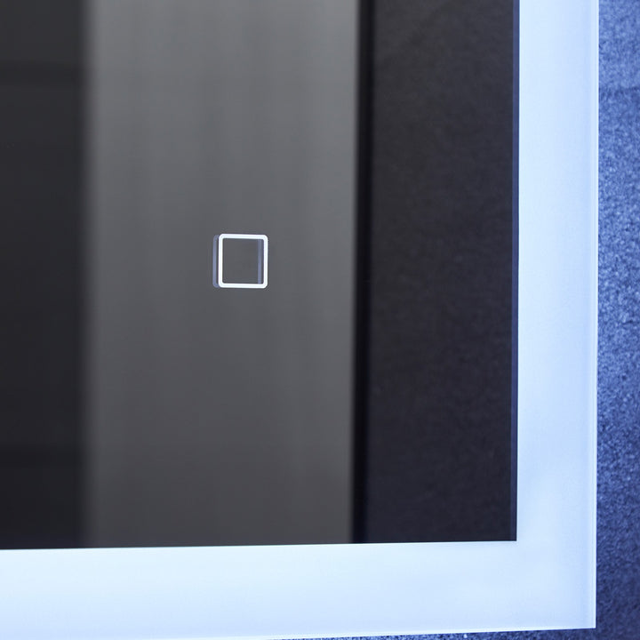Aquamarine® LED badeværelsesspejl - 120x60 cm, dugfrit, dæmpbart med LED touch funktion