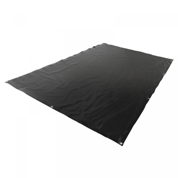 Presenning - 650 g/m², vandtæt og rivefast, aluminiumsøjer, sort, 2 x 3 m, belagt på begge sider