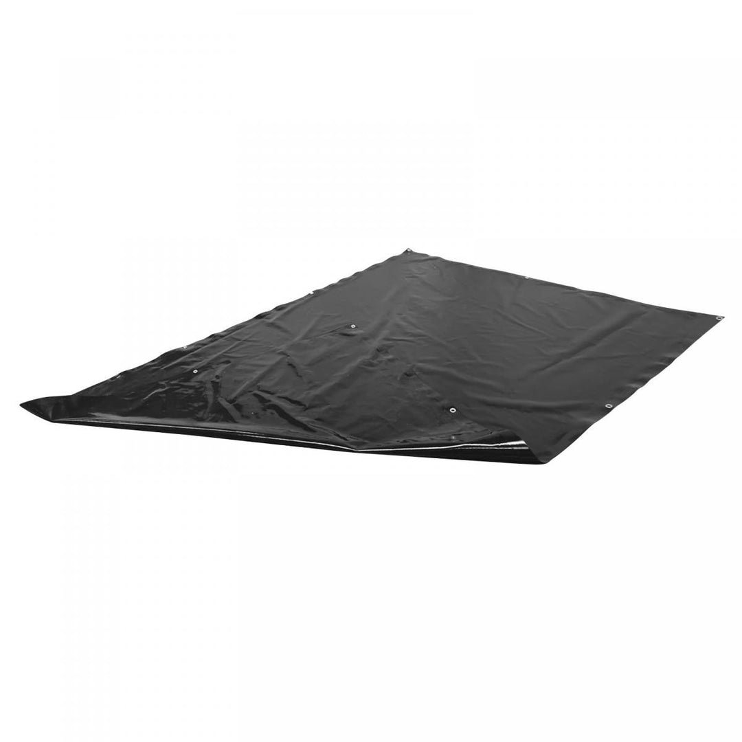 Presenning - 650 g/m², vandtæt og rivefast, aluminiumsøjer, sort, 2 x 3 m, belagt på begge sider