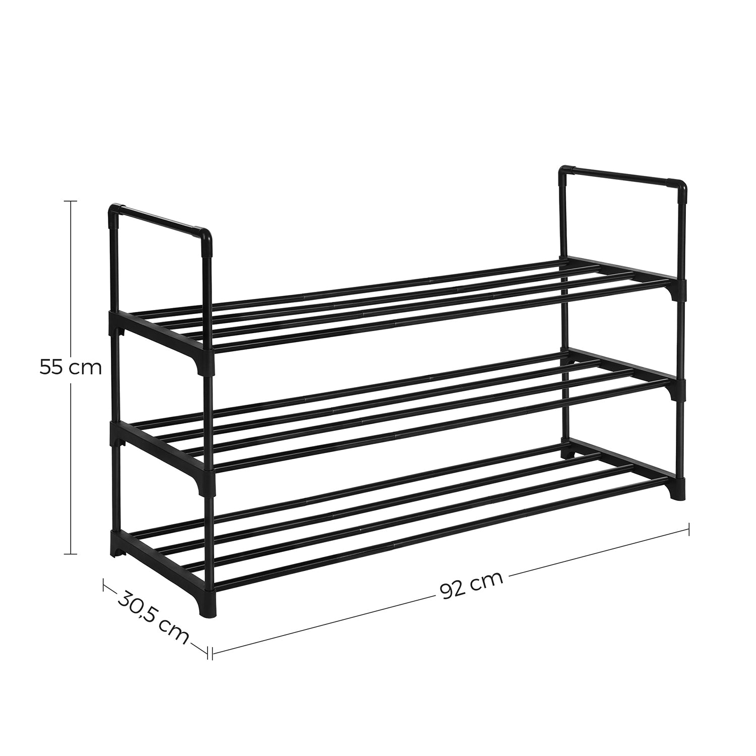 Skoreol i plast,  92 x 30,5 x 55 cm, sort