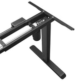 Skrivebordsstel, elektrisk højdejusterbart, stål, sort