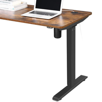 Skrivebordsstel, elektrisk højdejusterbart, stål, sort